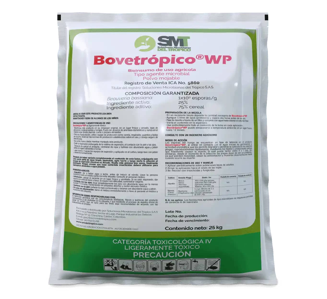 Insecticida Orgánico Bovetrópico® Wp x 25 Kg