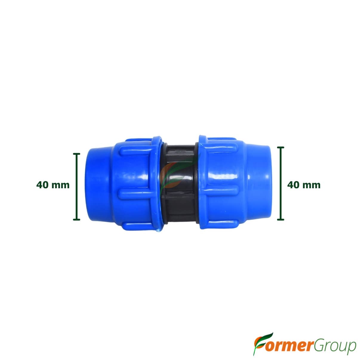 Conector Unión 40mm PE Riego para Agricultura y Huertos
