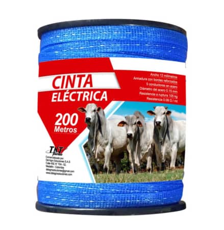 Cinta Eléctrica Azul 12 mm – 200 m | Cercas Móviles y Pastoreo Rotativo