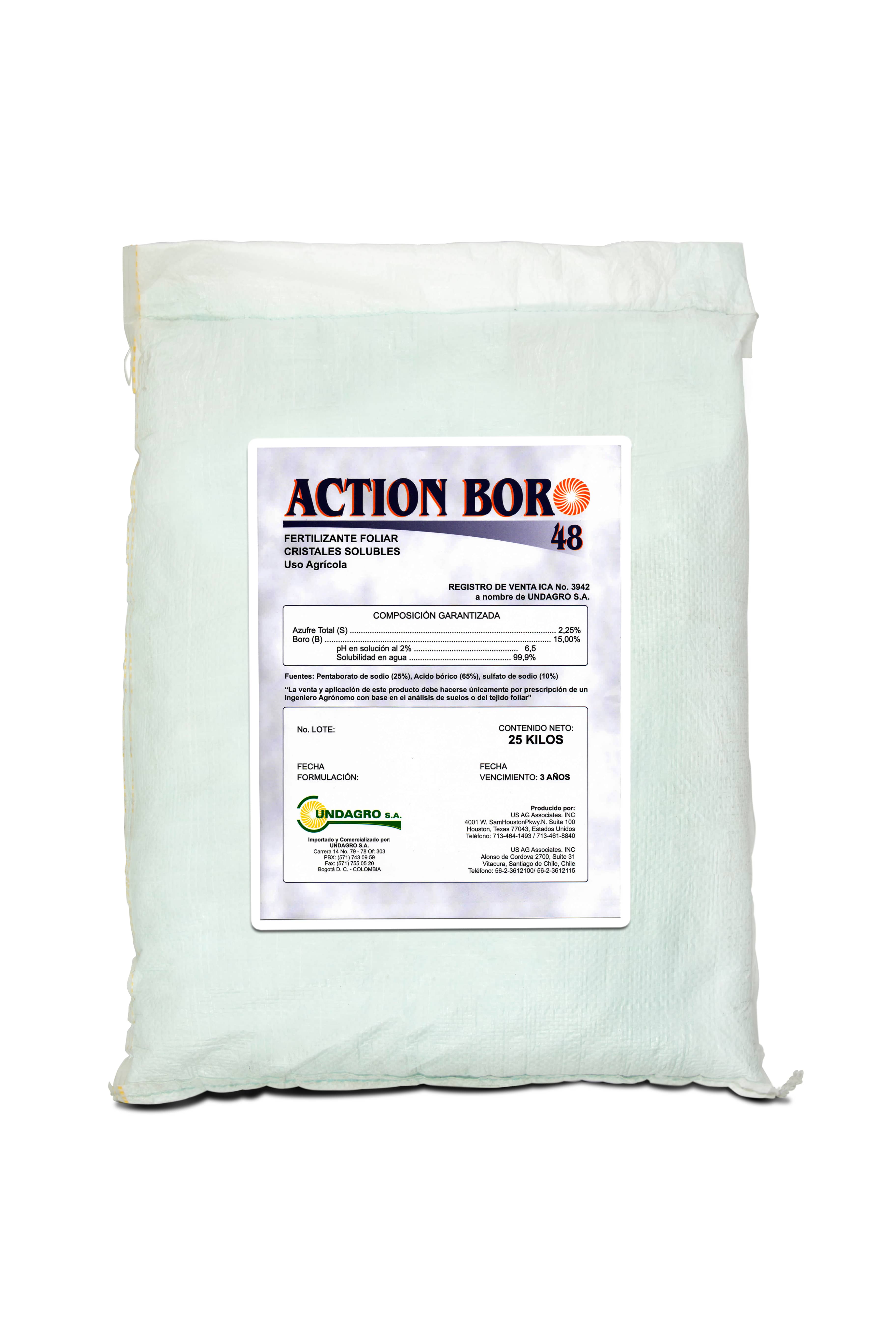 Fertilizante Hidrosoluble Action Boro 48 x 25 Kg