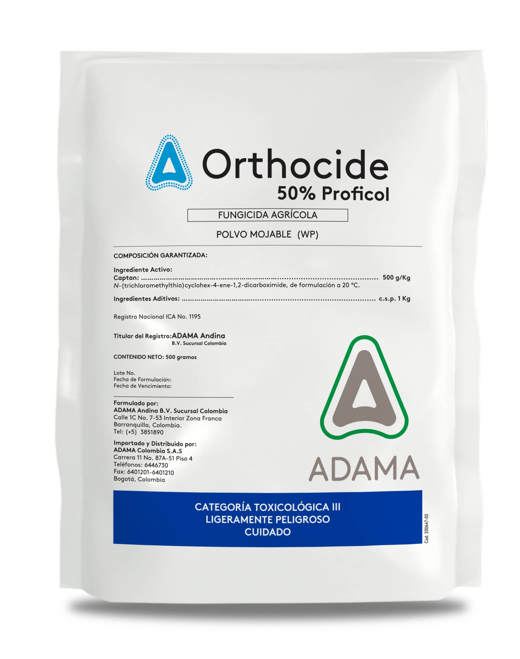 Fungicida Orthocide 50% PM x 500 Gr - Adama