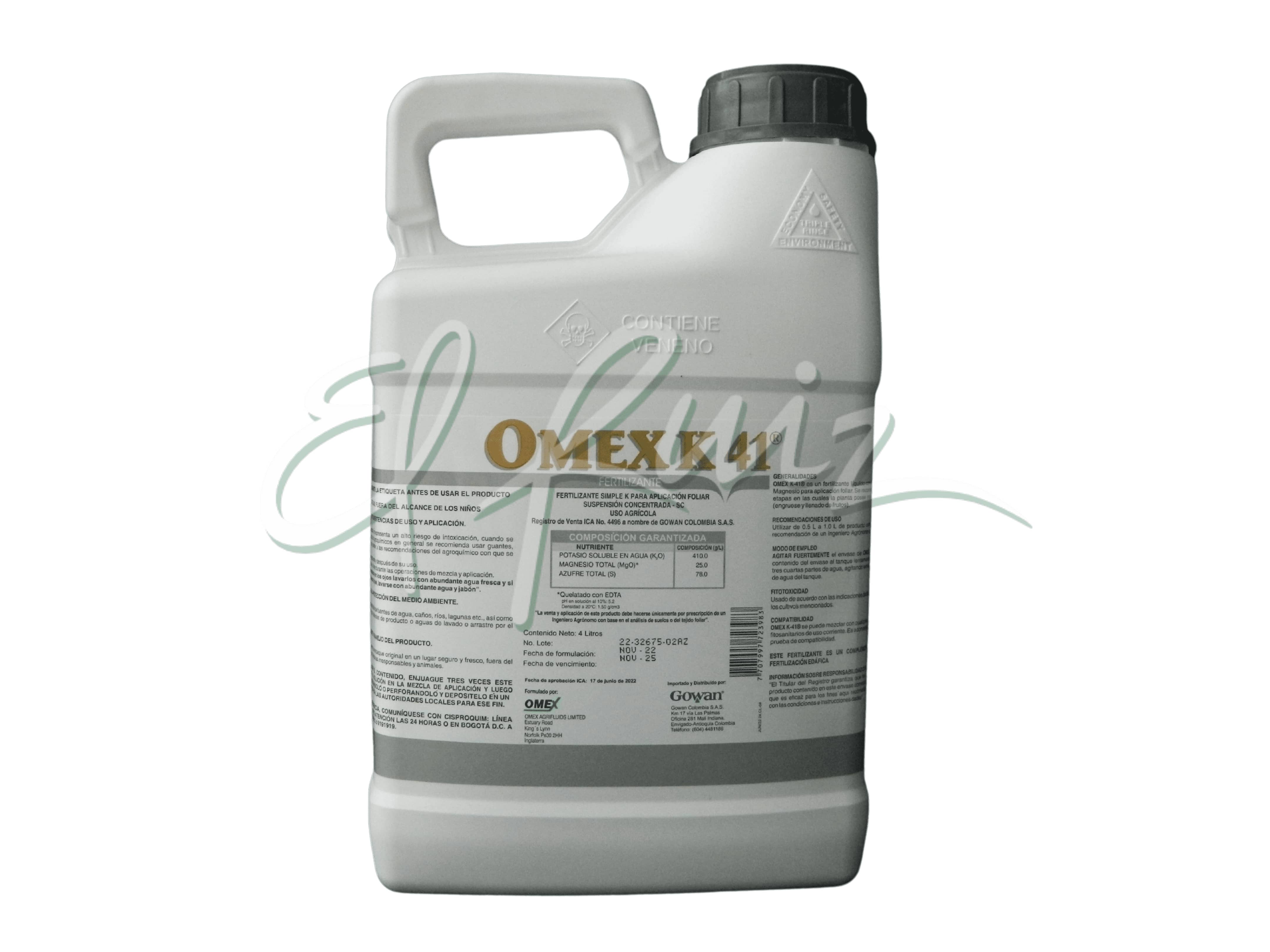 Fertilizante Omex K 41 x 4 Lt - Gowan