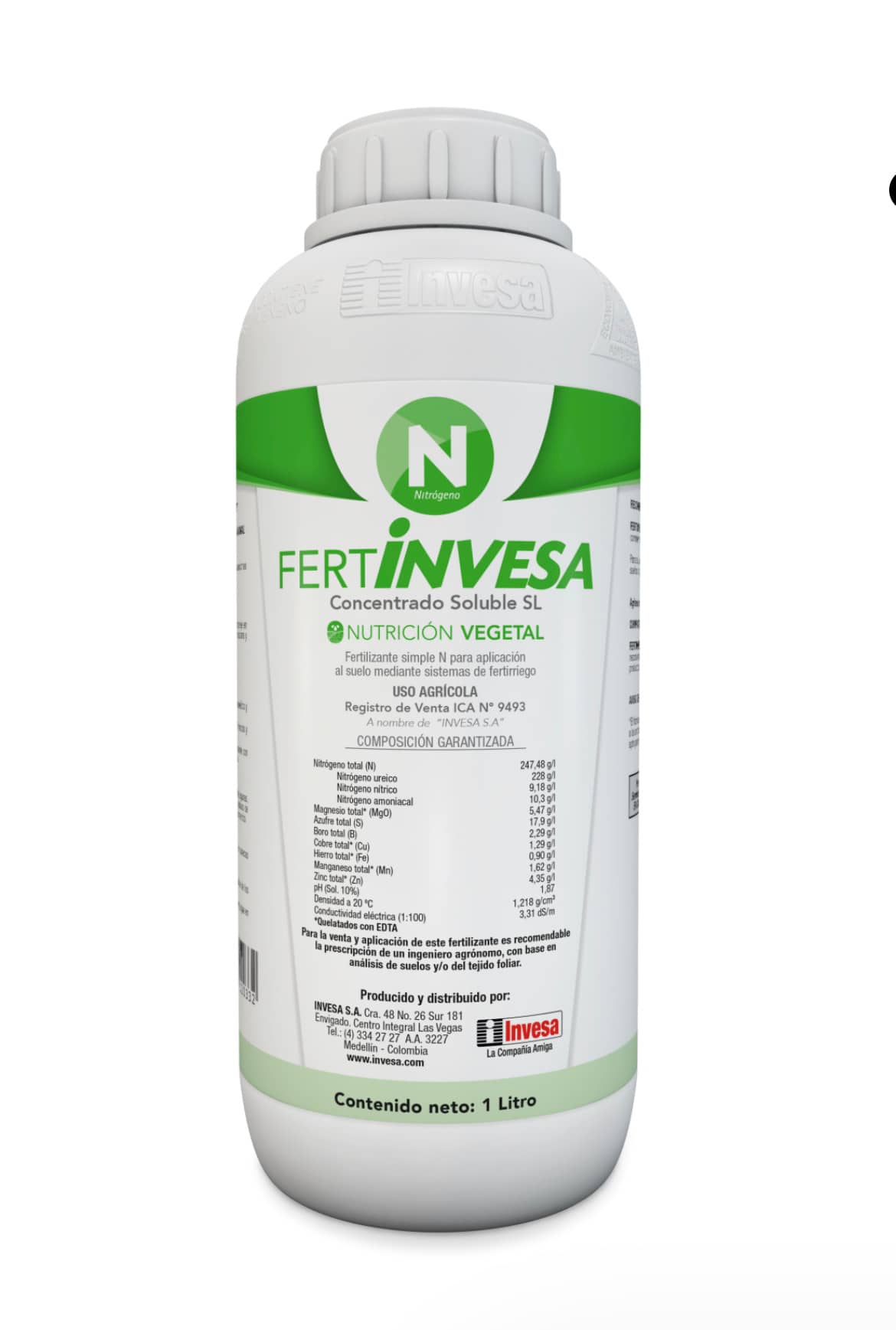 Fertilizante líquido Fertinvesa N x 1 litro