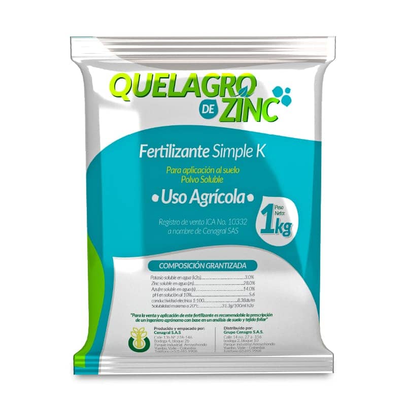 Quelagro Zinc  1Kg – Quelatado para Deficiencia de Zinc en Cultivos