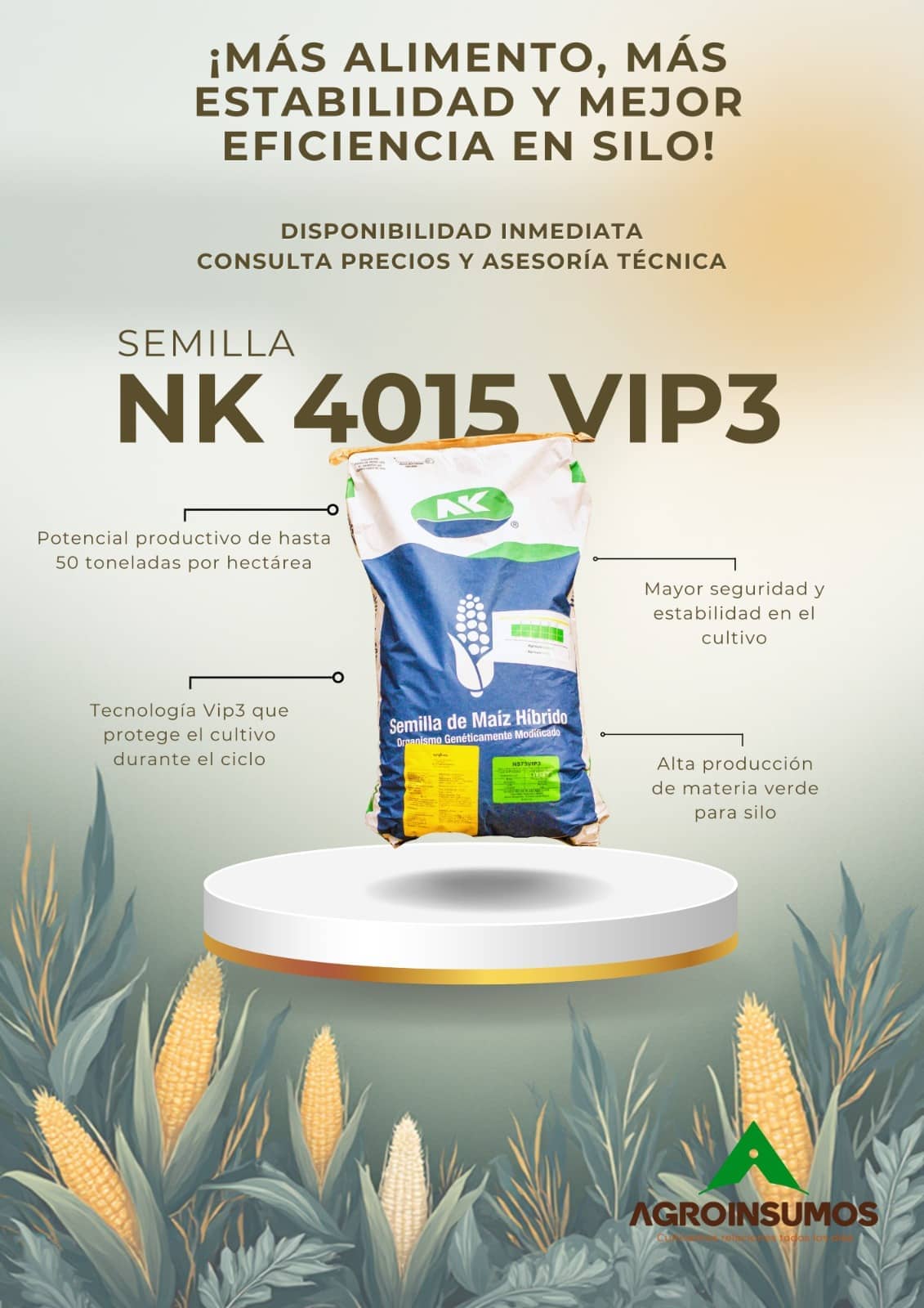 Semilla de Maíz NK 4015 VIP3 | Híbrido para Silo