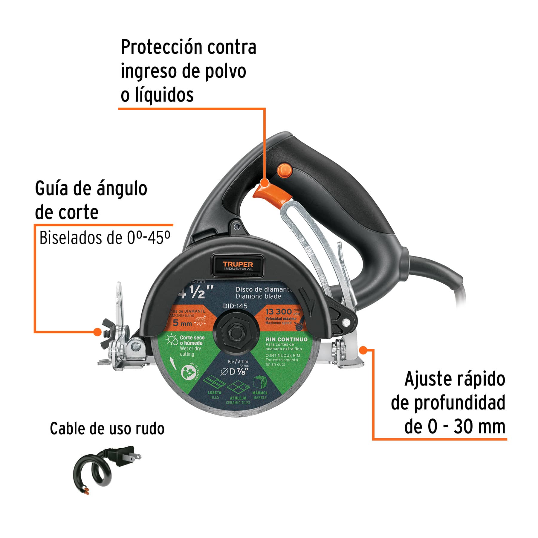 Cortador de azulejos 4-1/2", 1320W