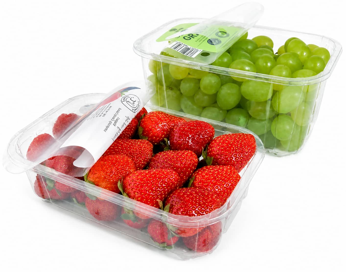 Bandejas y Clamshells en rPET para frutas frescas y alimentos