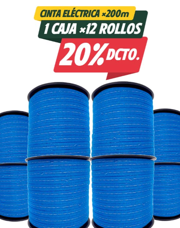 Cinta Eléctrica Agrofácil x12 | Rollo 200m para Cercas