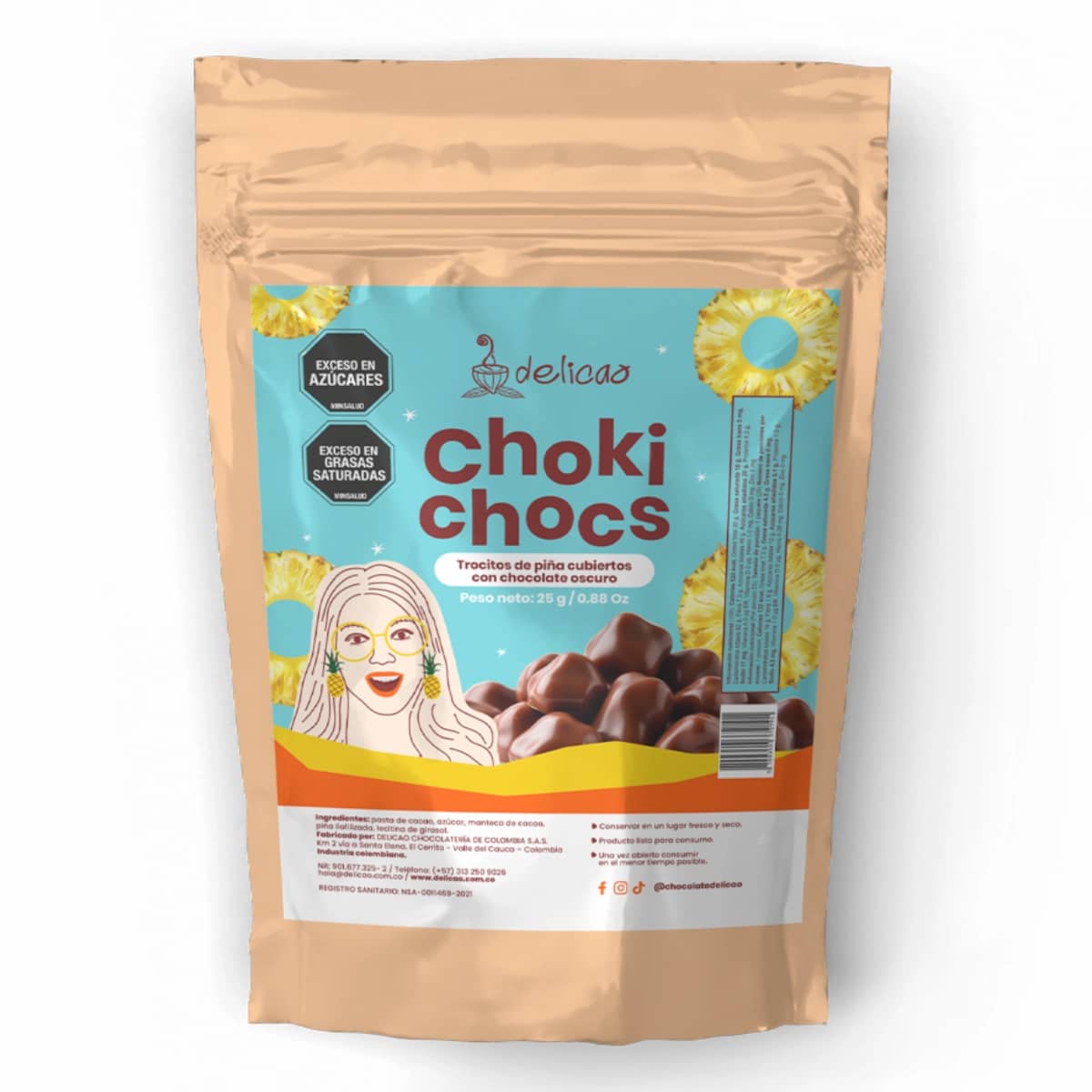 Choki Chocs  de Piña 70% x 25 Gr