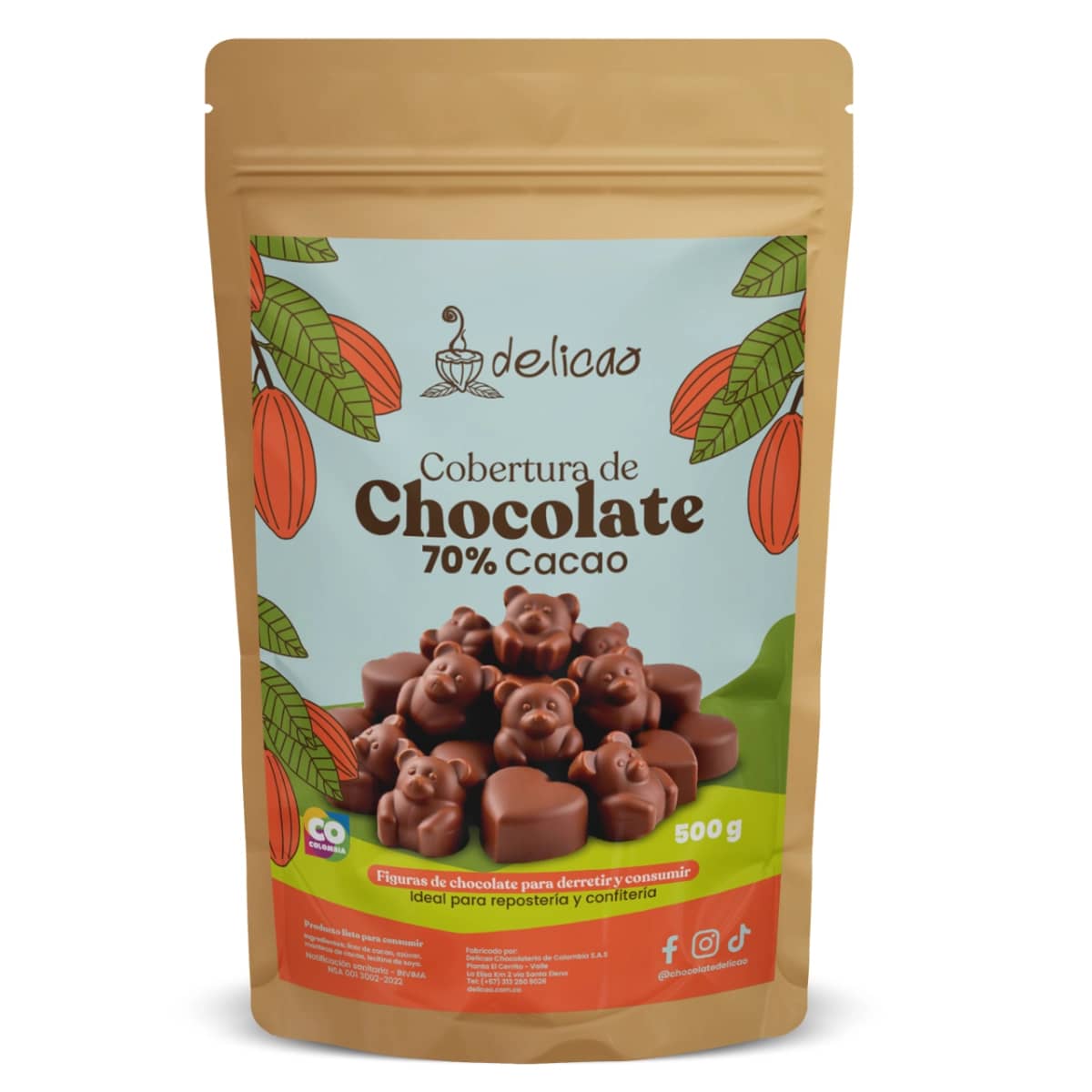 Cobertura de chocolate 70% - 500 gr