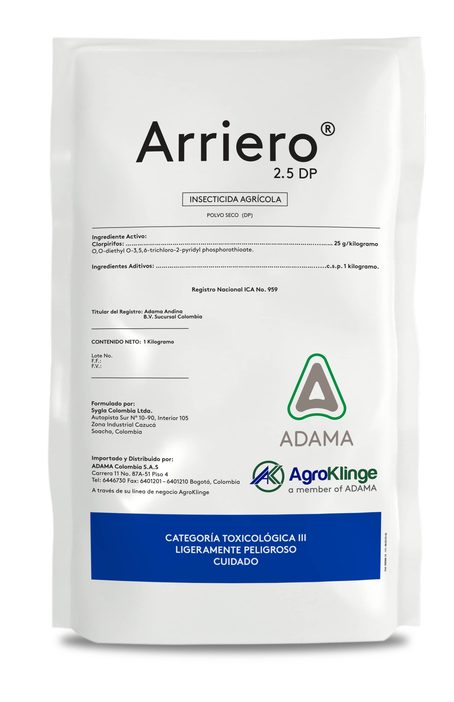 Insecticida Arriero 2,5 DP x 1 Kg - Adama