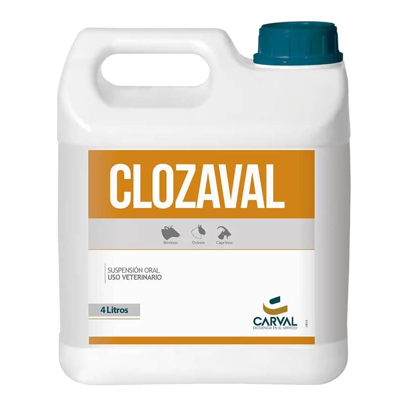 Clozaval Carval – Suspensión antiparasitaria para ganado, 4 litros