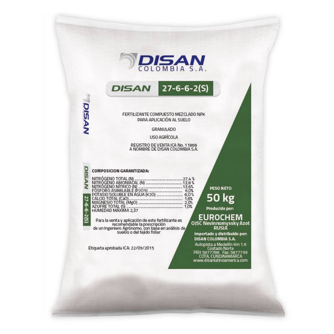 Fertilizante Disan 27-6-6-2(S) 50 kg