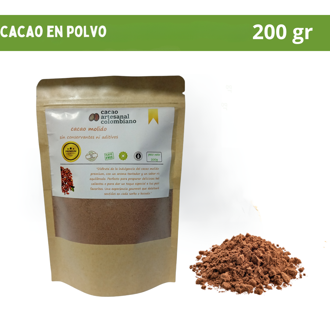 Cacao amargo molido x 200 Gr