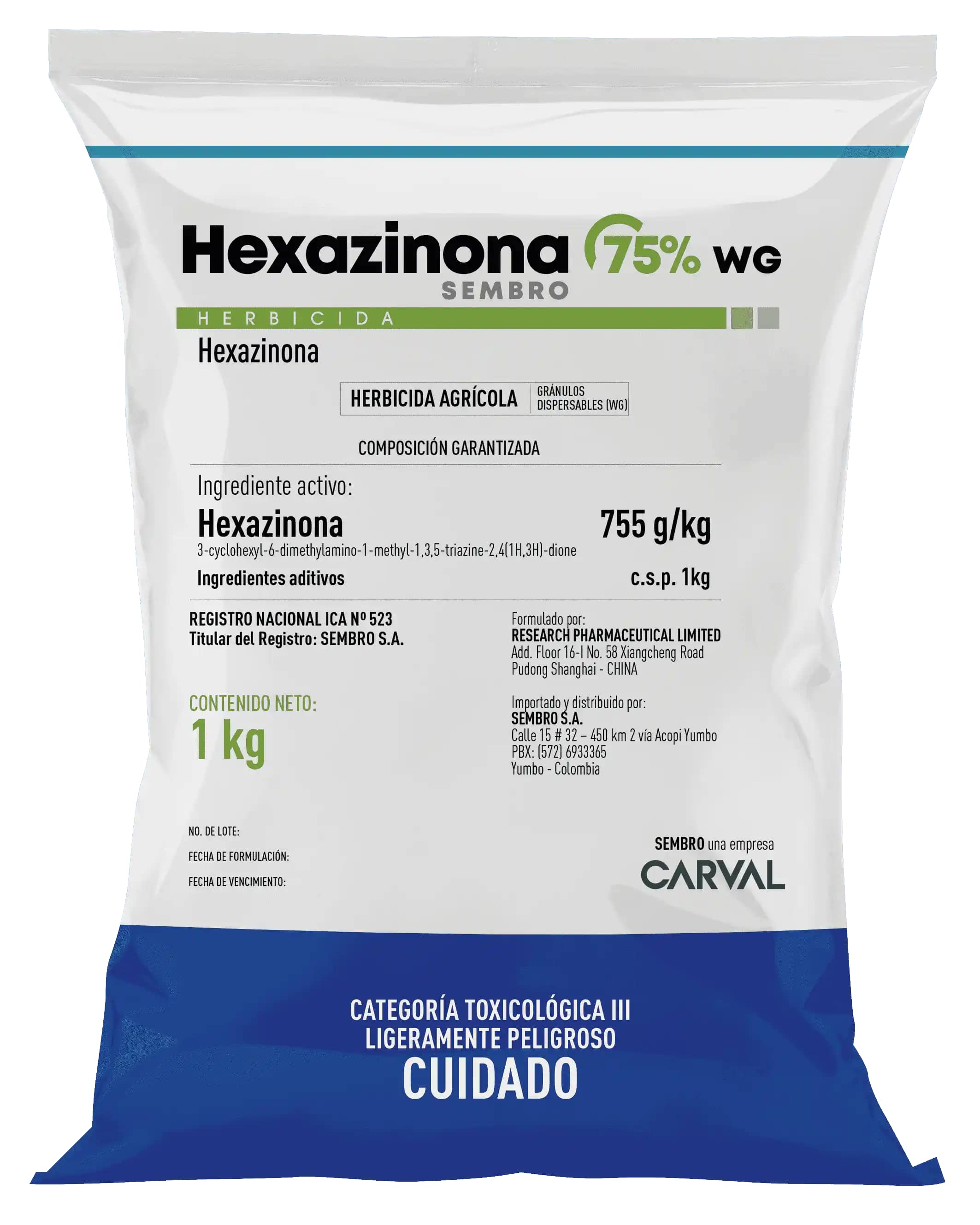 Herbicida Sistémico Hexazinona 75 WG x 1kg