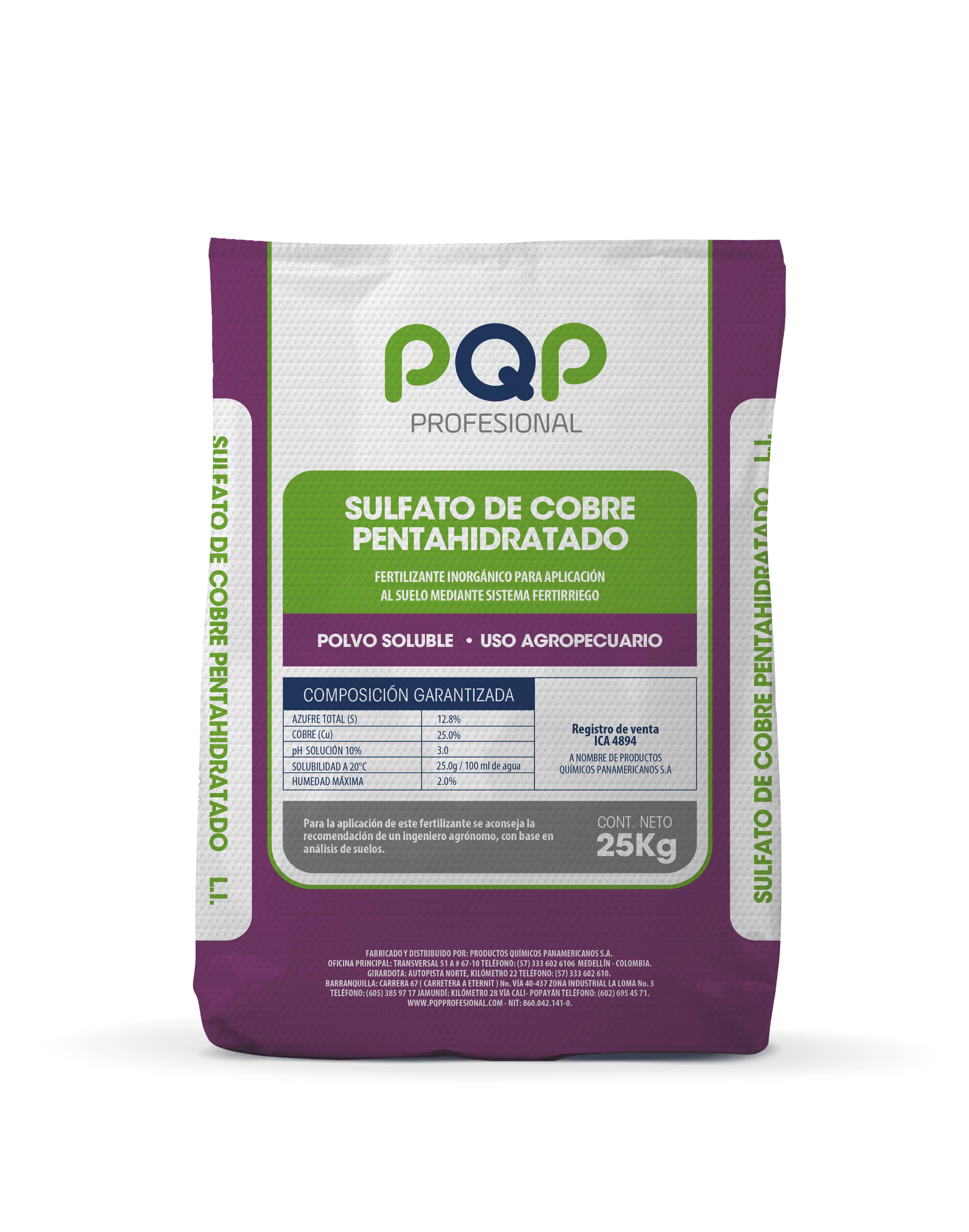 Sulfato de Cobre Penta 25kg – Fungicida y bactericida agrícola para cultivos