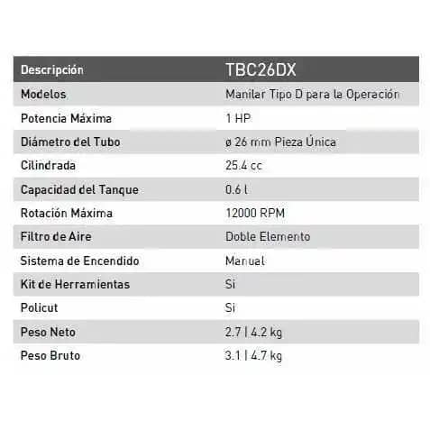 Guadañadora 25,4 CC 2T Eje Rígido - TOYAMA