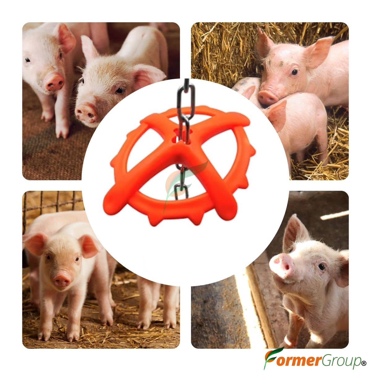 Juguete Plástico con Cadena para Lechones