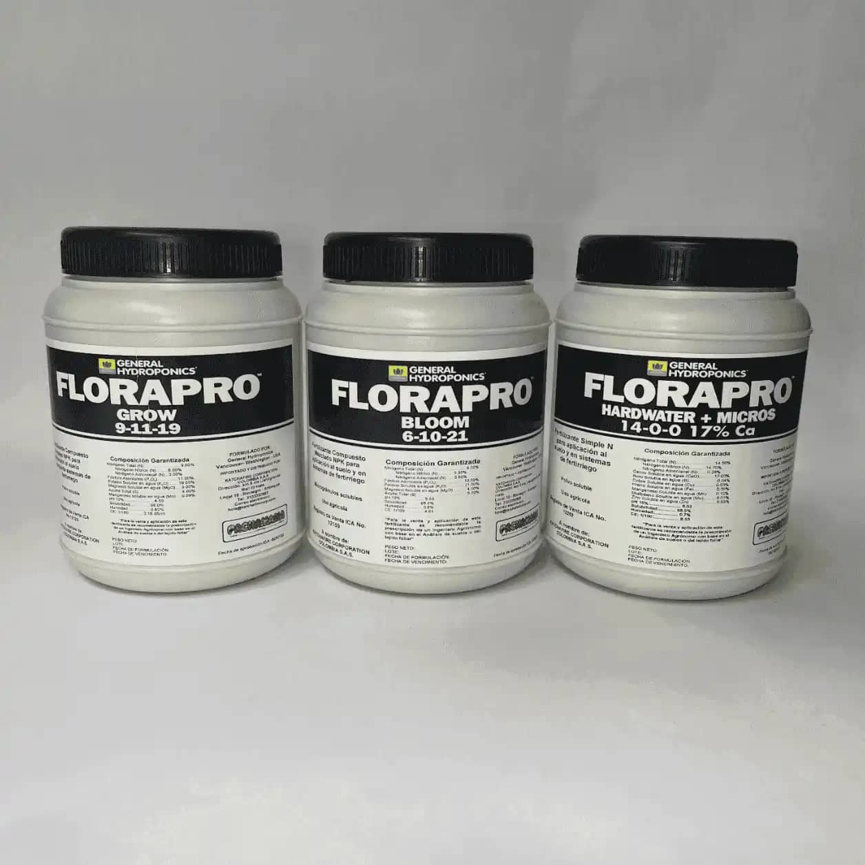 Fertilizante Florapro Nutrient Kit - Hardwater. Plantas Medicinales