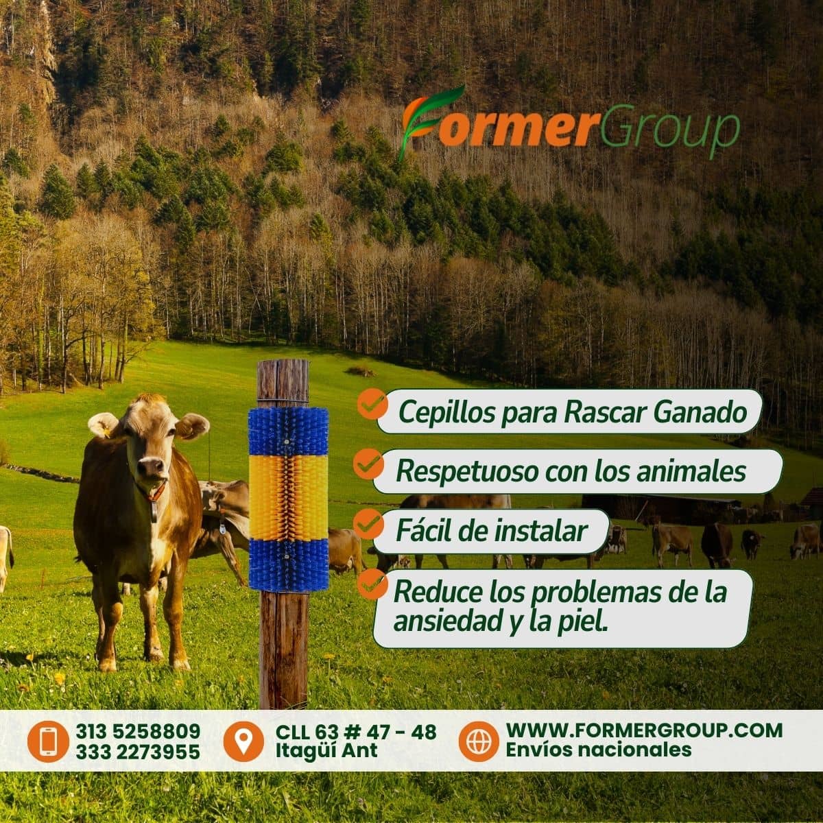 Cepillo Rascador Ganado y Caballos | Bienestar Animal