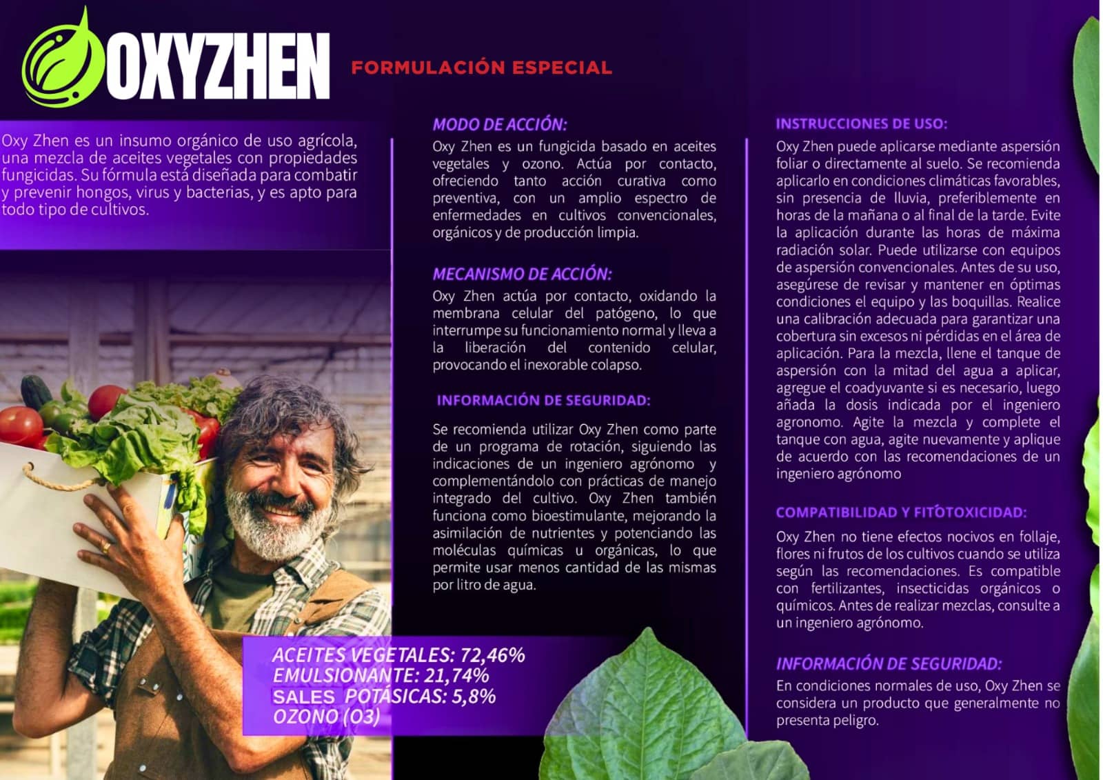 OXY ZHEN 1 Litro | Fungicida Orgánico de Amplio Espectro