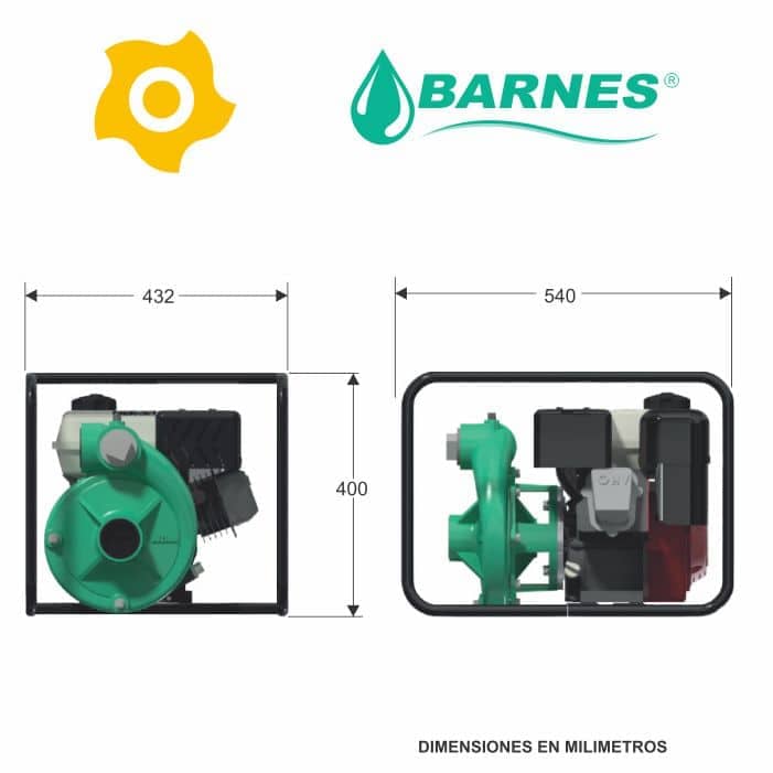 Motobomba alta presión 2x2 - 6.5 Hp - Barnes