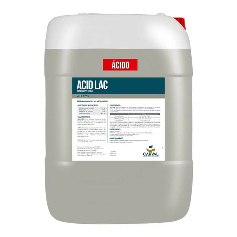 ACID LAC – Limpiador ácido para sistemas lácteos (Carval, 20 L)