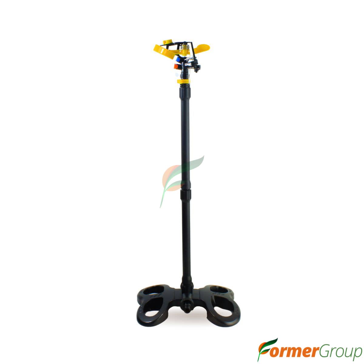 Aspersor de riego 360° con extensión y base estable