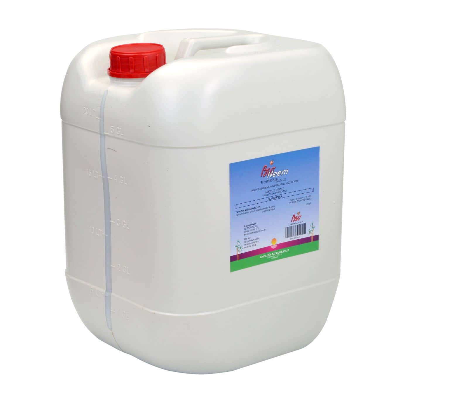 BioNeem Garrafa de 20 L | Insecticida biológico de neem para cultivos