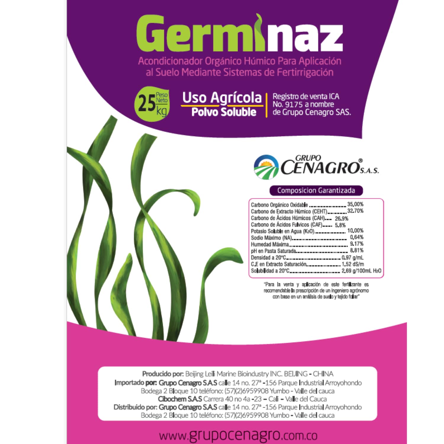 Germinaz 25 Kg - humita soluble para suelo y raíces fuertes