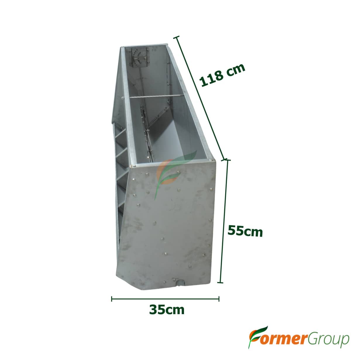 Comedero Cerdos Lechón Automático En Acero Una Cara 6 Espacios