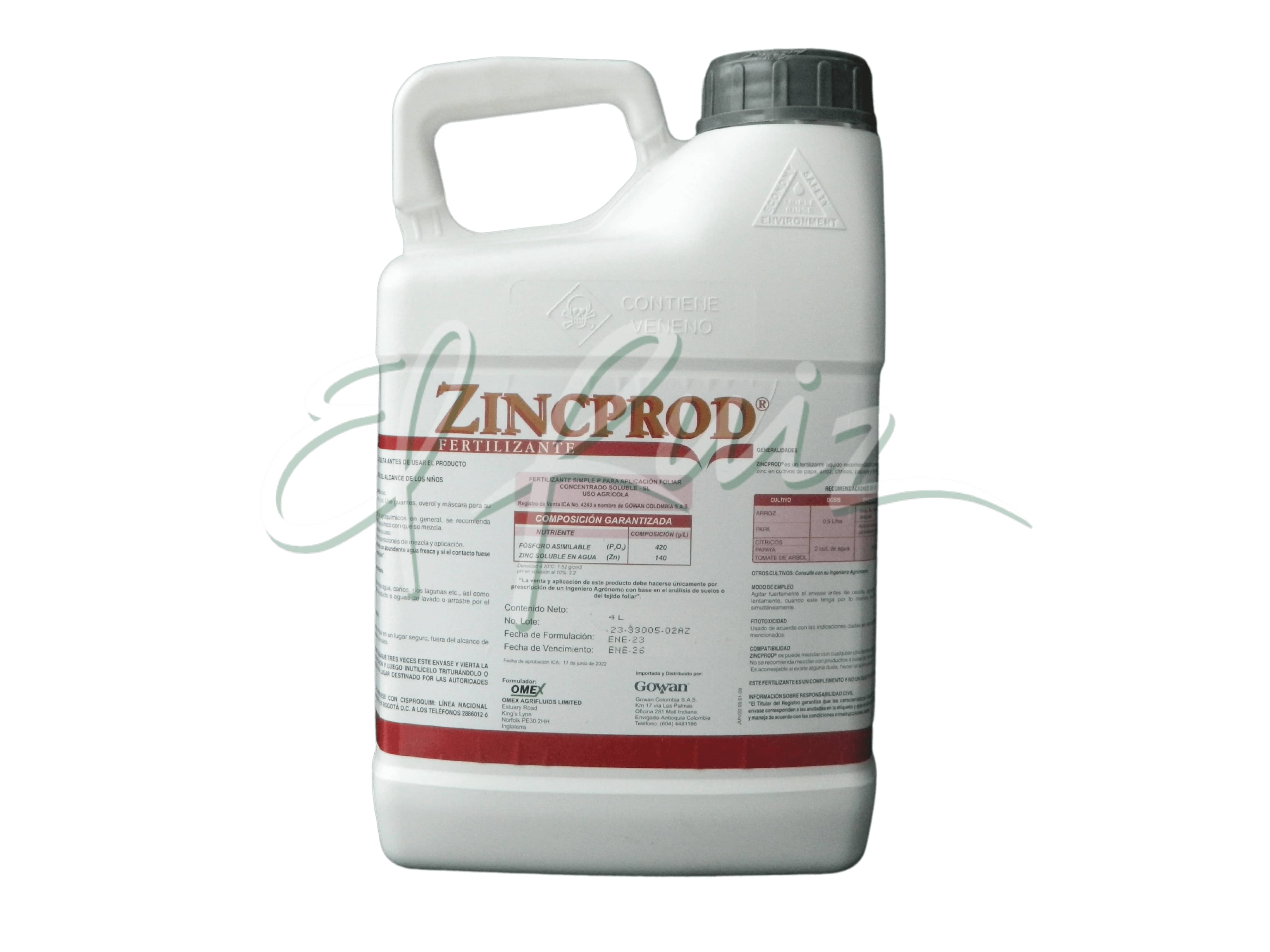 Fertilizante Zincprod x 4 Lt - Gowan