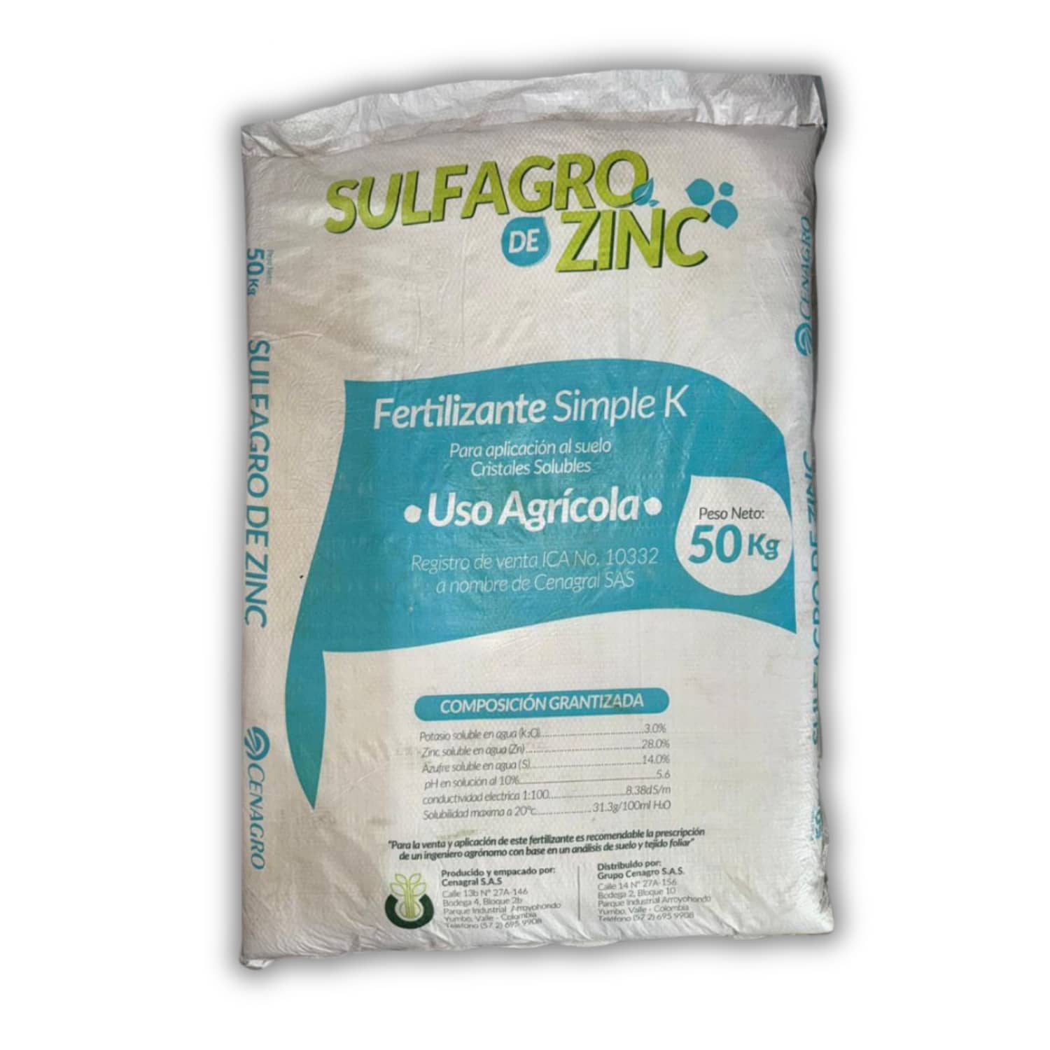 Sulfagro Zinc  50Kg – Corrector de Deficiencia de Zinc en Cultivos