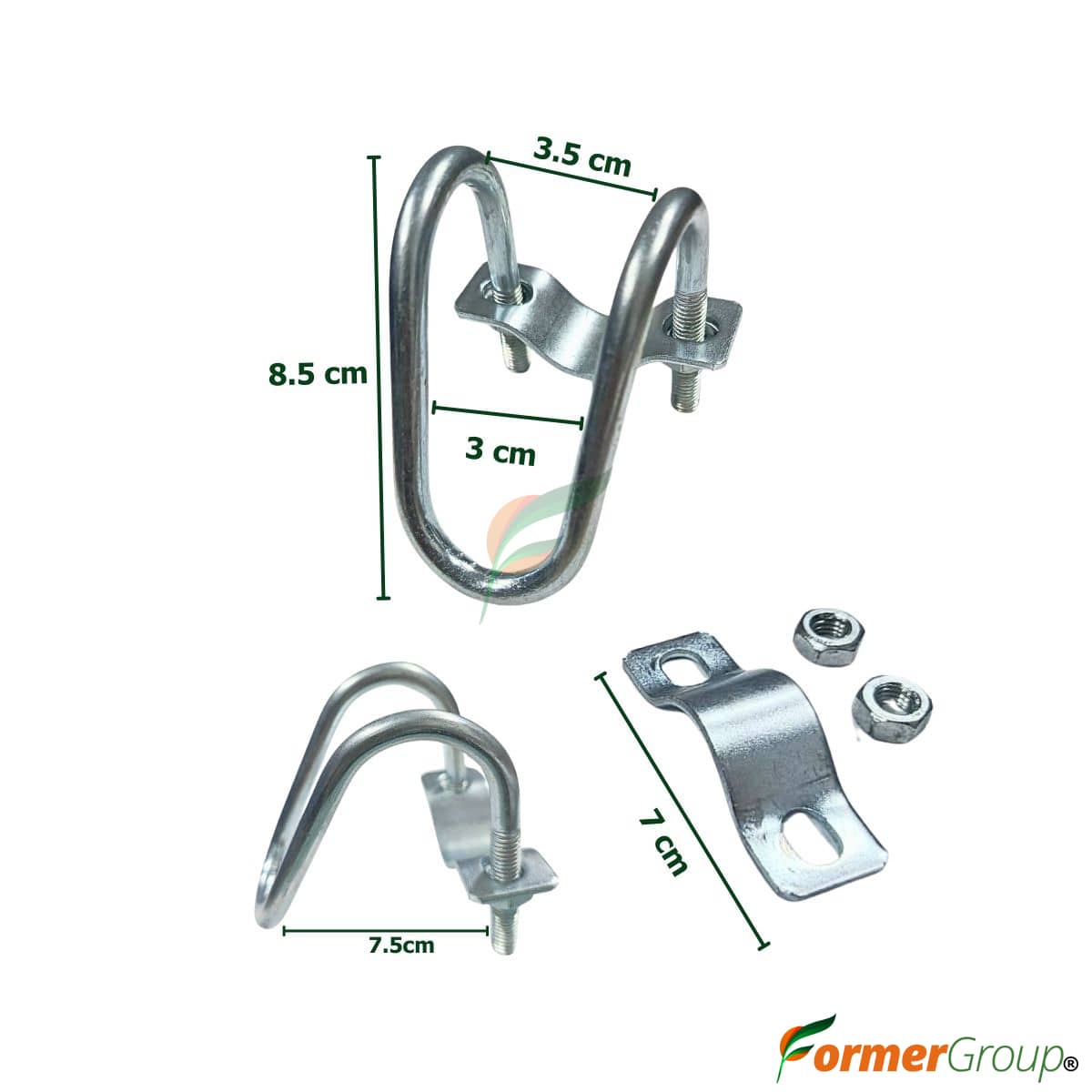 Abrazadera U Ovalada Jaula ParideraX5 | Acero Galv.