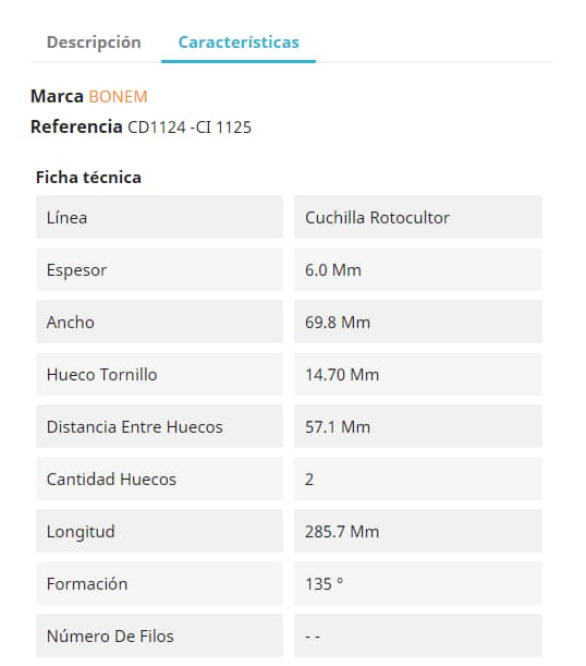 Cuchillas Rotocultor Formación