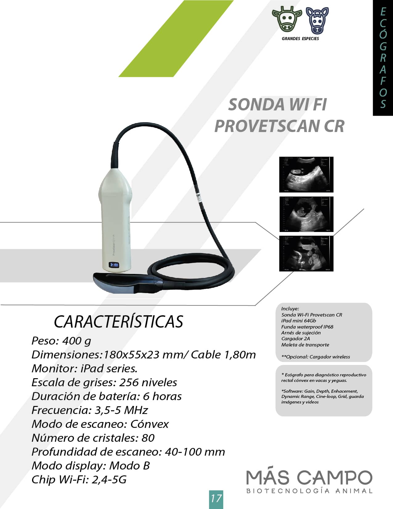 BMV Ecógrafo portátil BestScan S5 PLUS c/transductor rectal lineal -  Innovación Ganadera SAC