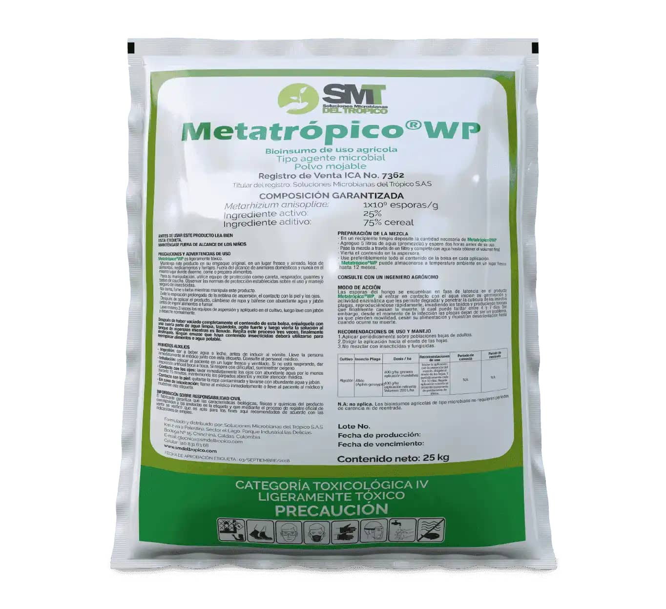 Insecticida Orgánico Metatrópico Wp x 25 Kg