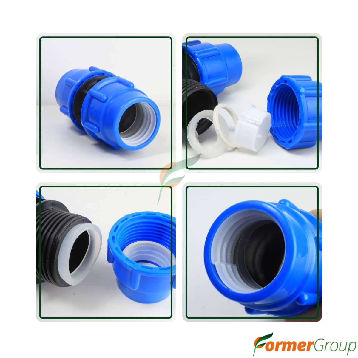 Conector Unión 50mm PE Riego para Agricultura y Huertos