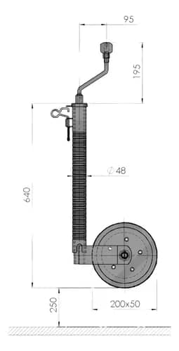 Pata rueda 300kg: fácil movimiento y soporte