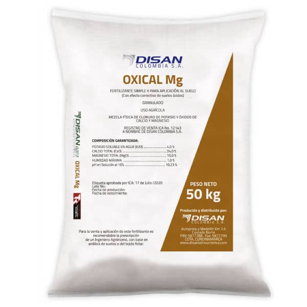 Fertilizante Edáfico Oxical Mg 50Kg | Ca, Mg y K