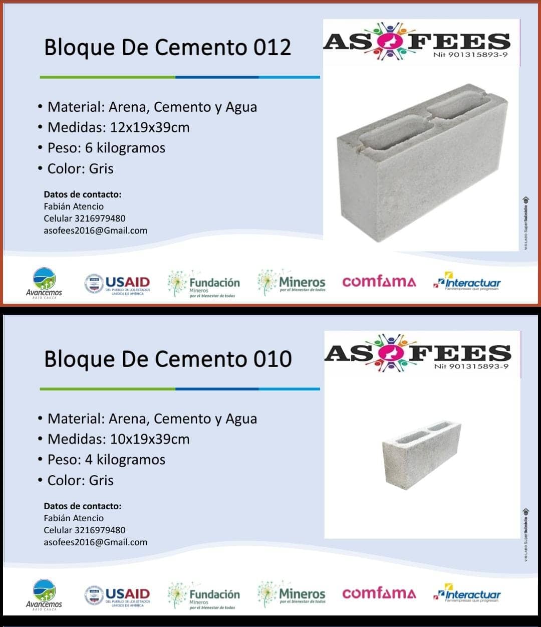 Bloque de cemento 012