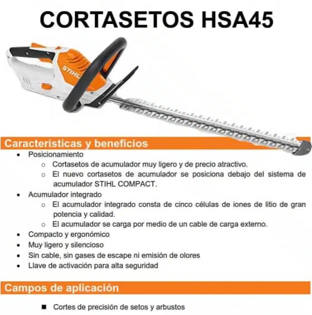 Cortasetos a batería HSA45 - STIHL