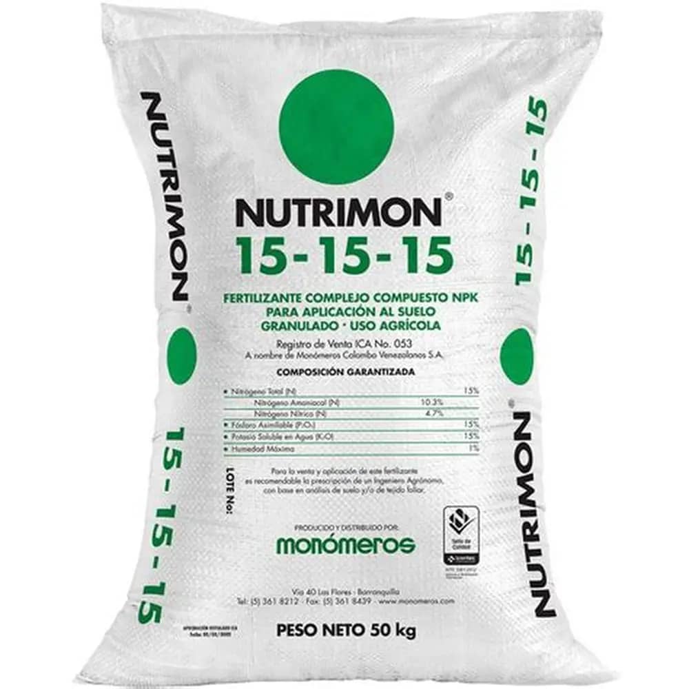 Fertilizante Nutrimon 15-15-15 50kg NPK balanceado