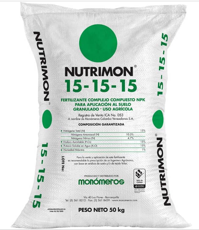 Nutrimon 15-15-15 50kg fertilizante NPK completo