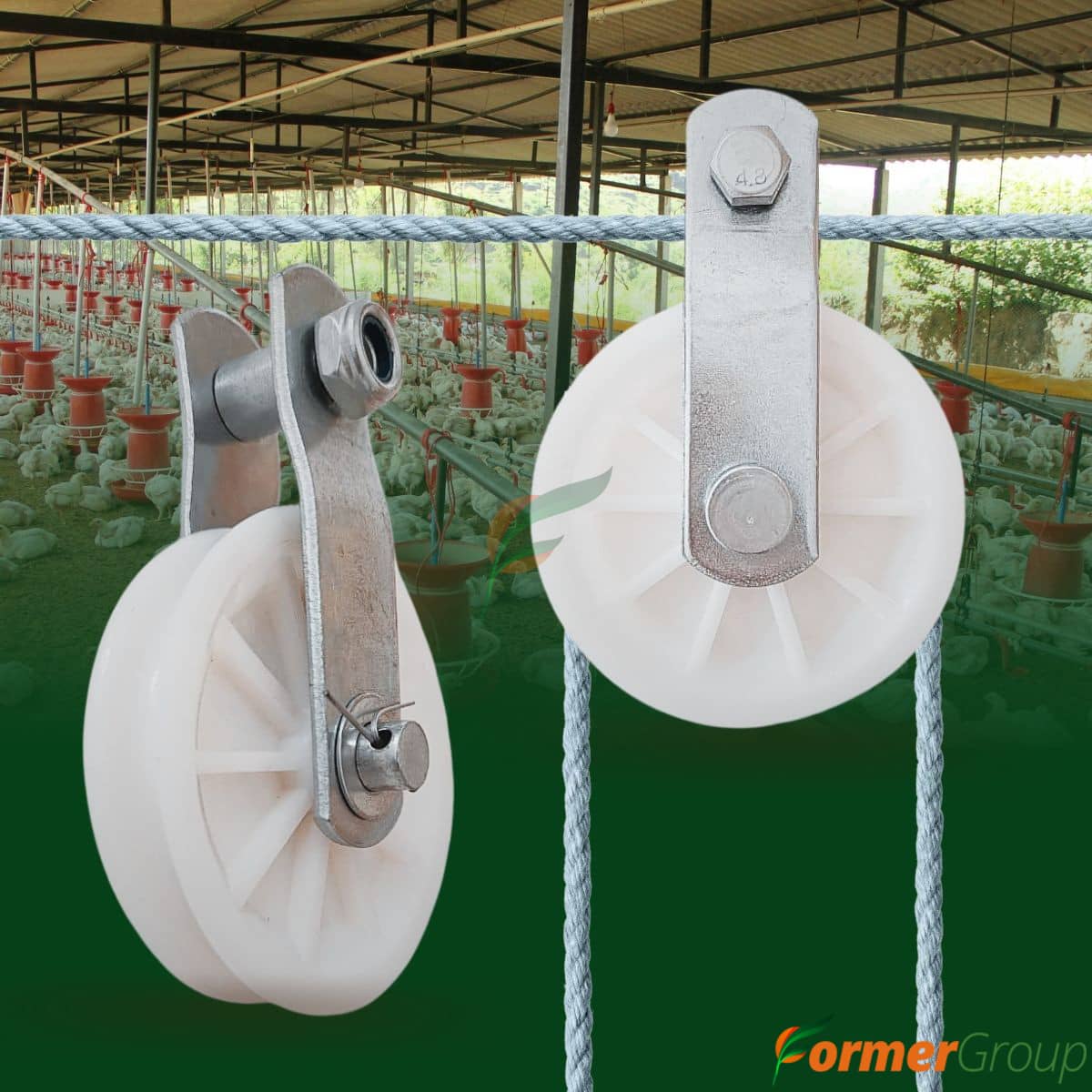 Polea Plástica Grande Blanca x10 para Bebederos Automáticos