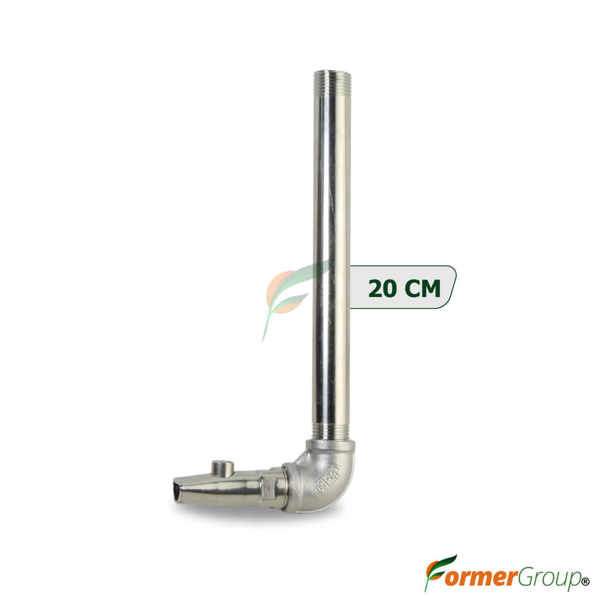 Kit Bebedero Cerdas Botón 1/2 Codo Tubo 20cm Acero