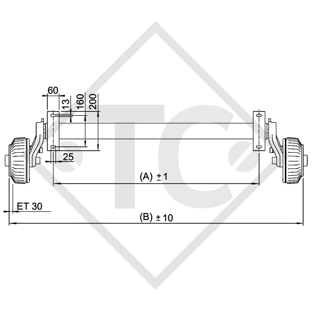 Eje torsión 1500kg x 1900mm (112x5): fuerte y seguro