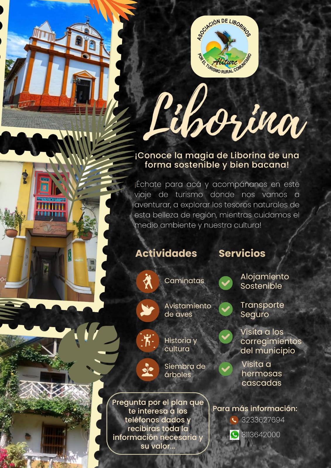Servicios varios de turismo en Liborina, Antioquía.