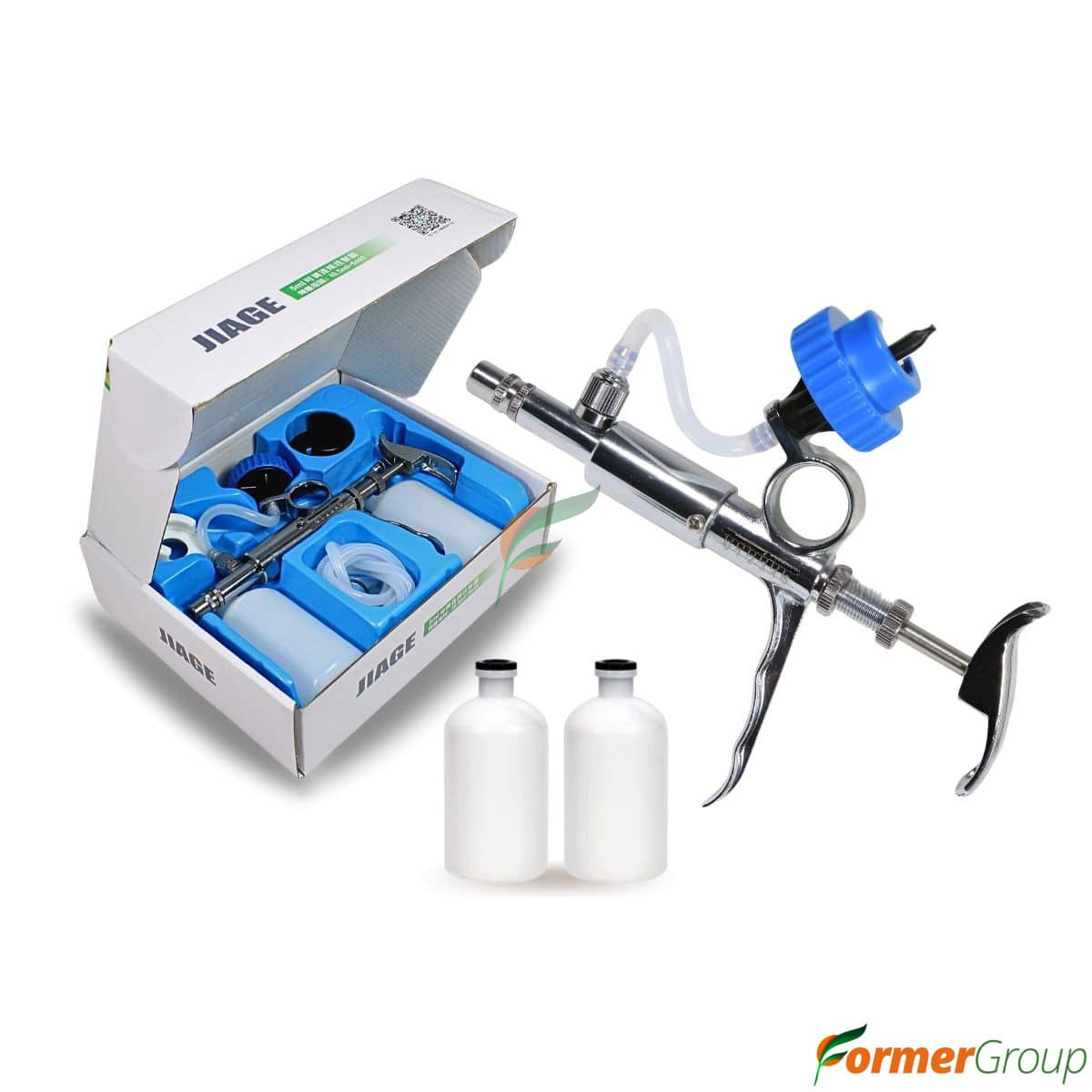 Jeringa Pistola Metálica Continua 0.5–5ml Ganadería