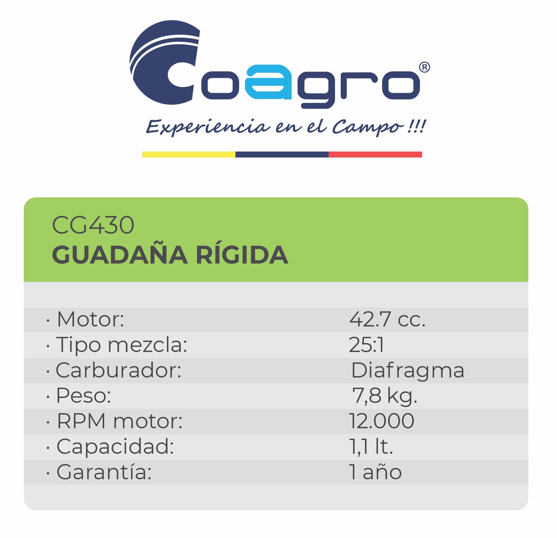 Guadaña de lado - Rígida CG430 Coagro